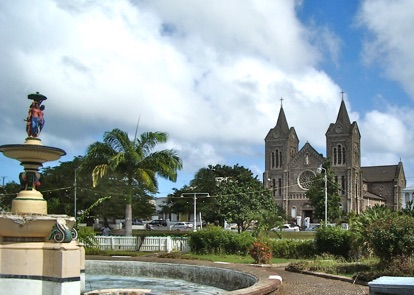 Independence Square and Cathedral, Basseterre, St. Kitts