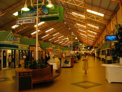 Tourist shops at the Barbados cruise terminal