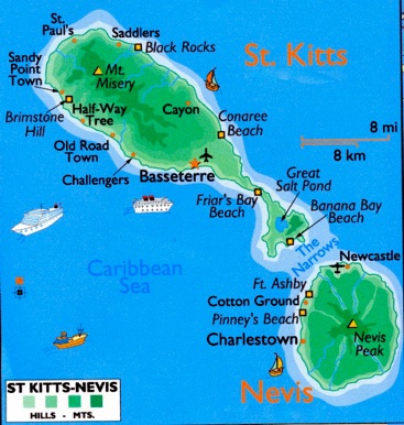 St Kitts map
