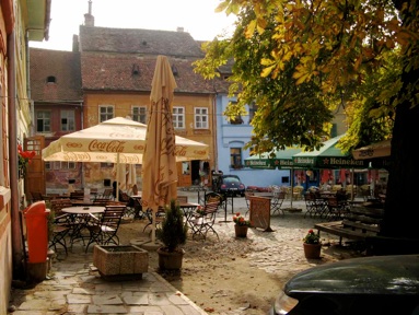 Sighisoara town square, Transylvania, Romania