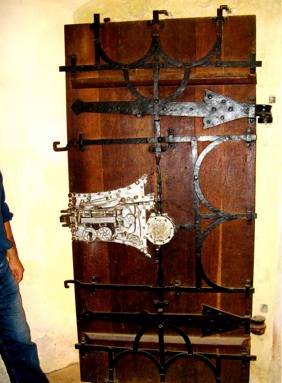 Door to Church Treasury of Biertan, Romania