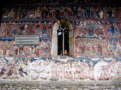 Frescoes on the walls of the Humor Monastery, Romania