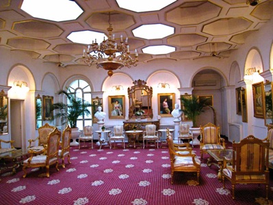 Entrance foyer of Roman Emperor Hotel, Sibiu, Romania